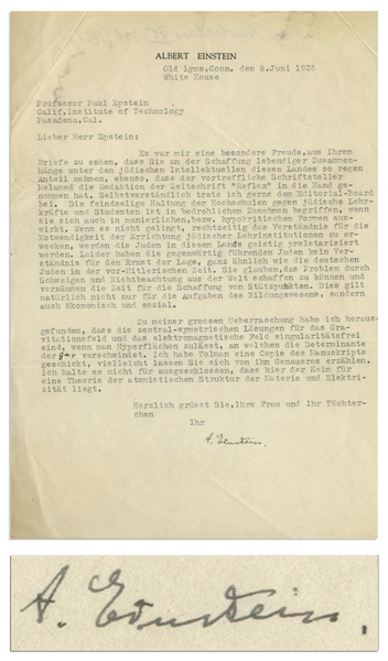 Albert Einstein Letter Signed in 1935 -- The hostile attitude of universities towards Jewish teaching staff and students has been increasing...similar to the German Jews in the time before Hitler